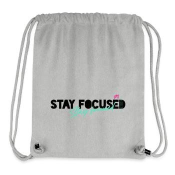 Restez concentré - Bleibe fokussiert Motivation XO730 - Sac à cordon recyclé Stanley/Stella - gris chiné - Devant