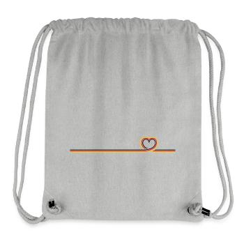 Deutschland Banner mit Herz - dezentes Motiv vorne - Stanley/Stella recycelter Gym Bag - Grau meliert - Vorne
