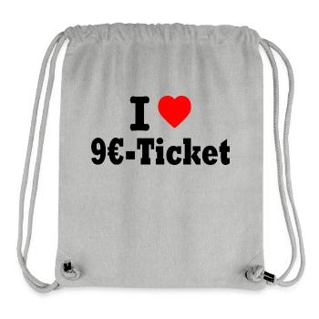 9 euro ticket - Stanley/Stella recycelter Gym Bag - Grau meliert - Vorne