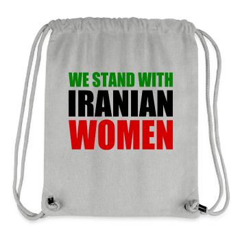 We stand with iranian women - Stanley/Stella recycelter Gym Bag - Grau meliert - Vorne