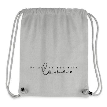 Faites toutes choses avec amour. Faites tout avec amour. - Sac à cordon recyclé Stanley/Stella - gris chiné - Devant