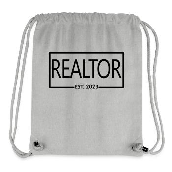 Realtor Est. 2023 Fier Realtor Cadeau Hommes & Femmes - Sac à cordon recyclé Stanley/Stella - gris chiné - Devant