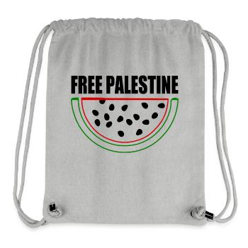 Free palestine Wassermelone Melone - Stanley/Stella recycelter Gym Bag - Grau meliert - Vorne