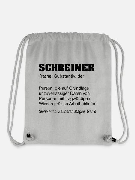 Lustige Definition Beruf Schreiner - Stanley/Stella recycelter Gym Bag - Grau meliert