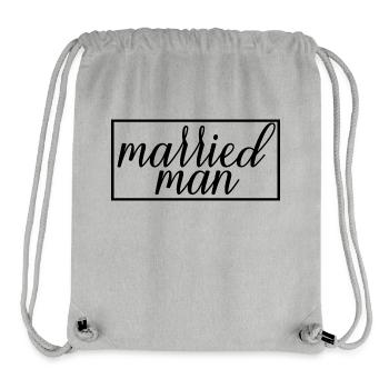 Homme marié Couple Matching Mariage Lune de miel - Sac à cordon recyclé Stanley/Stella - gris chiné - Devant