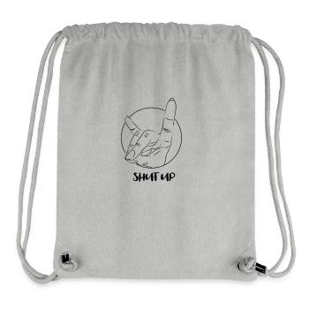 Drawing - Shut up ! Main sign - Sac à cordon recyclé Stanley/Stella - gris chiné - Devant