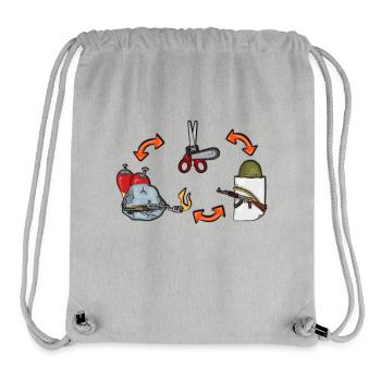 Scissors, Stone, Paper Skirt, Paper, Scissors - Stanley/Stella Recycled Gym Bag - heather grey - Front