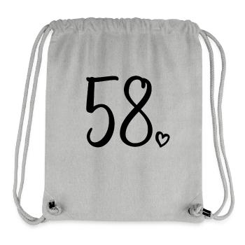 Cute Number 58, 58 Years Old, 58th Birthday Gift - Stanley/Stella Recycled Gym Bag - heather grey - Front