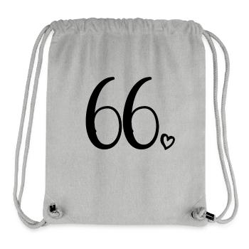 Süße Nummer 66, 66 Jahre alt, 66. Geburtstag Geschenk - Stanley/Stella recycelter Gym Bag - Grau meliert - Vorne