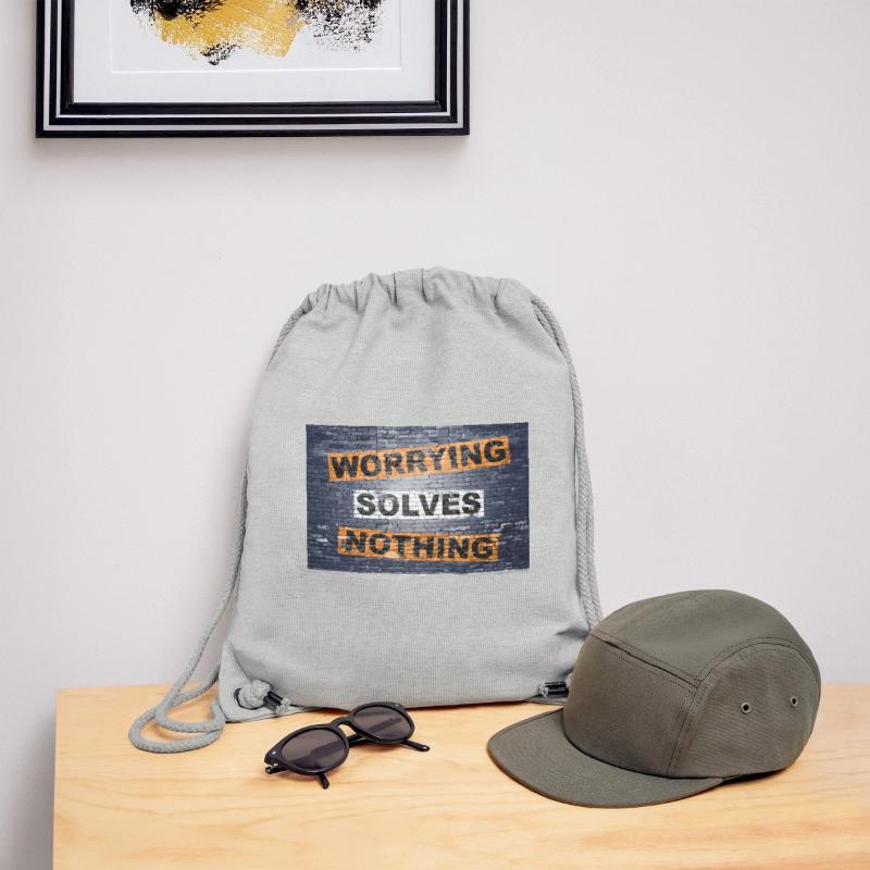 Worrying Solves Nothing saying lettering Graffiti Stanley/Stella Recycled Gym Bag