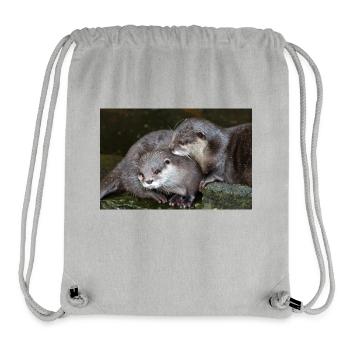 Asian small-clawed otter Zwergotter - Stanley/Stella Recycled Gym Bag - heather grey - Front