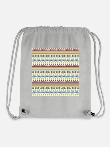 Egyptian Pattern VIII - Stanley/Stella Recycled Gym Bag - heather grey
