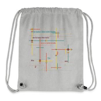 Du kannst Glück nicht kaufen - aber Wein Design - Stanley/Stella recycelter Gym Bag - Grau meliert - Vorne