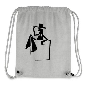 Tasche Männchen Kobold Service Theater retro - Stanley/Stella recycelter Gym Bag - Grau meliert - Vorne