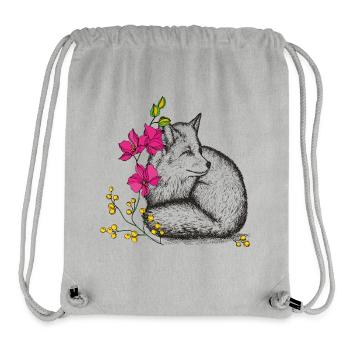 Fuchs mit Blumen - Stanley/Stella recycelter Gym Bag - Grau meliert - Vorne