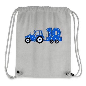 10th birthday tractor - Stanley/Stella Recycled Gym Bag - heather grey - Front