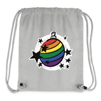 Boule arc-en-ciel / Noël / Étoiles / Noël - Sac à cordon recyclé Stanley/Stella - gris chiné - Devant