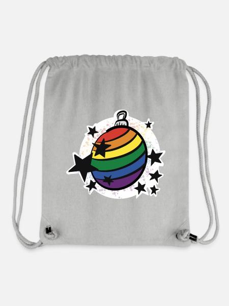 Regenbogen Kugel / Weihnachten / Sterne / Xmas - Stanley/Stella recycelter Gym Bag - Grau meliert