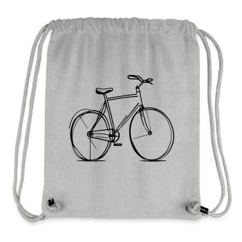 Vélo dessin de ligne vélo Vélo (couleur changeante) - Sac à cordon recyclé Stanley/Stella - gris chiné - Devant