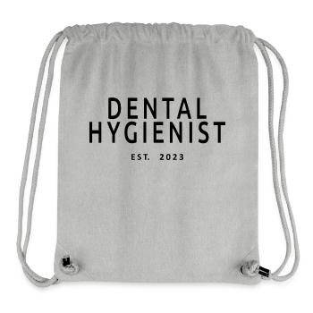 Dental Hygienist Est. 2023 Graduated Dentist Gift - Stanley/Stella Recycled Gym Bag - heather grey - Front