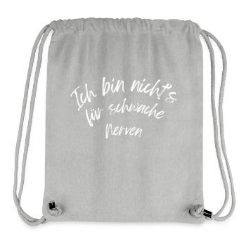 Ich bin nichts für schwache Nerven - Stanley/Stella recycelter Gym Bag - Grau meliert - Vorne