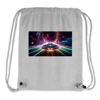 Vaisseau spatial en voyage à travers la galaxie - Sac à cordon recyclé Stanley/Stella - gris chiné - Devant
