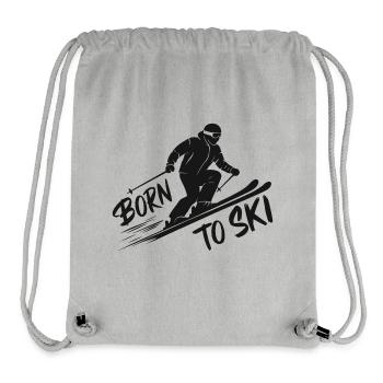Born To Ski Skifahrer Skifahren Wintersport - Stanley/Stella recycelter Gym Bag - Grau meliert - Vorne