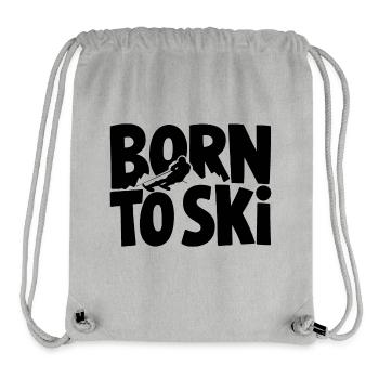 Born To Ski Skifahrer Skifahren Wintersport - Stanley/Stella recycelter Gym Bag - Grau meliert - Vorne