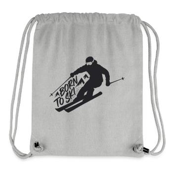 Born To Ski Skifahrer Skifahren Wintersport - Stanley/Stella recycelter Gym Bag - Grau meliert - Vorne