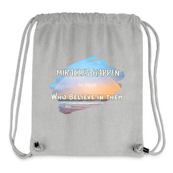 Miracles Happen - Stanley/Stella Recycled Gym Bag - heather grey - Front