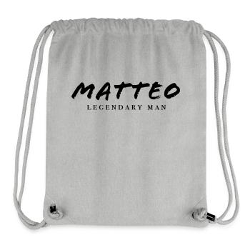 L’homme légendaire de MATTEO revendique | Graphique vectoriel - Sac à cordon recyclé Stanley/Stella - gris chiné - Devant