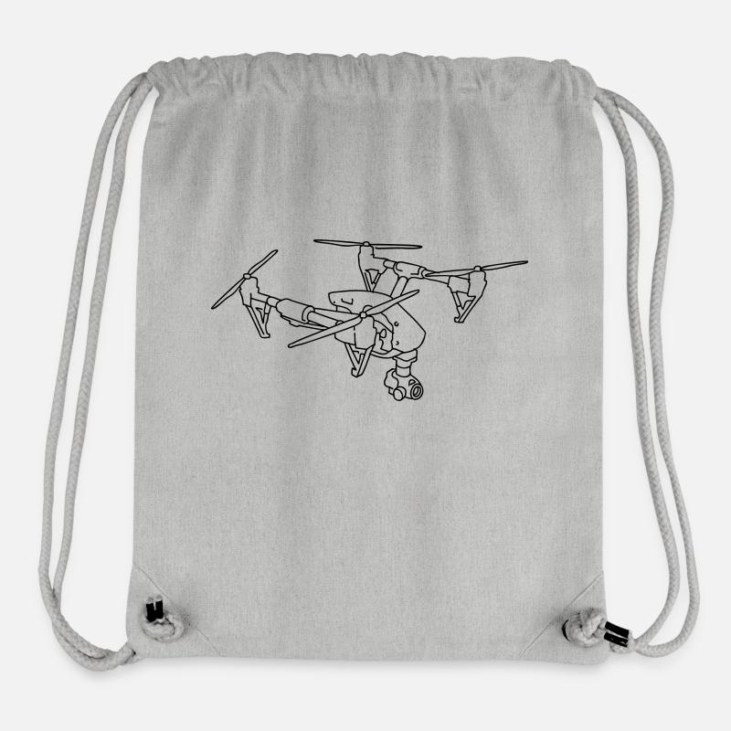 Drone (UAS) - Sac à cordon recyclé Stanley/Stella - gris chiné