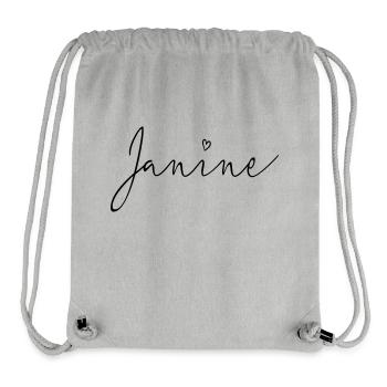Janine surname first name - Stanley/Stella Recycled Gym Bag - heather grey - Front