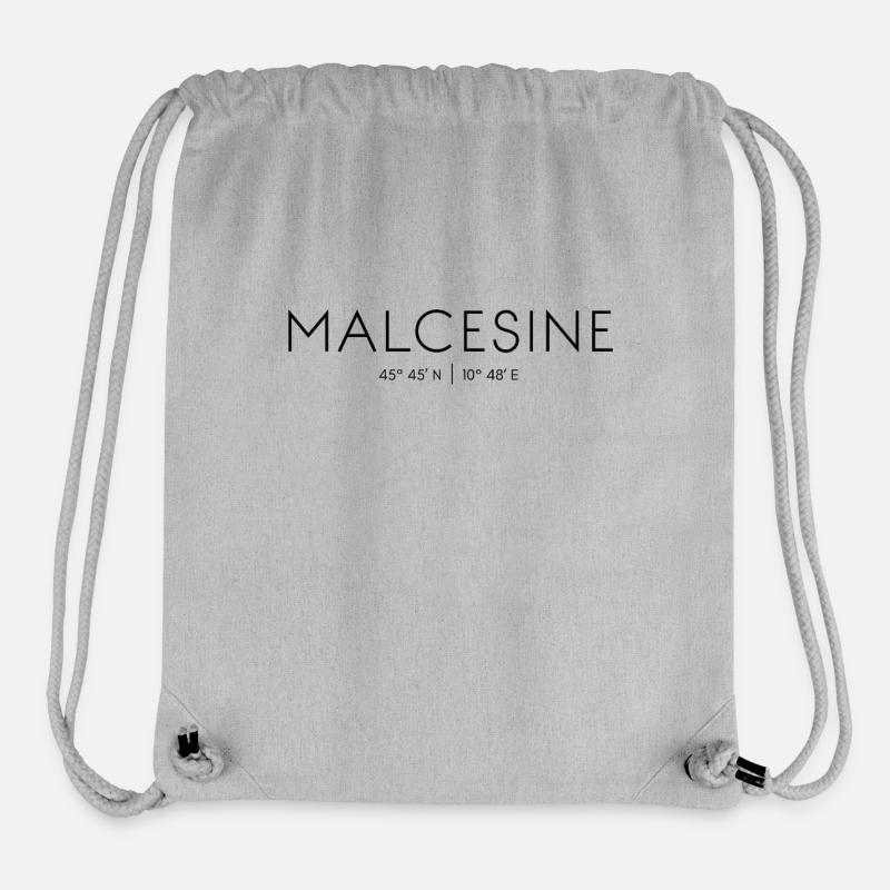 Malcesine, Vérone, Lac de Garde, Monte Baldo, Italie - Sac à cordon recyclé Stanley/Stella - gris chiné