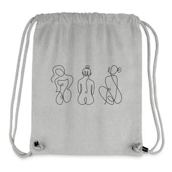 Line Art Femme Noir - Sac à cordon recyclé Stanley/Stella - gris chiné - Devant
