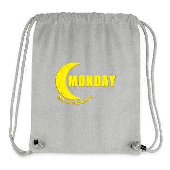 Monday Montag Mond Tag Wochentage gelb used look - Stanley/Stella recycelter Gym Bag - Grau meliert - Vorne