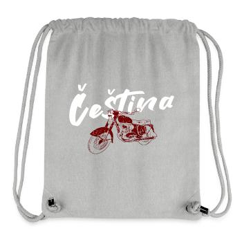 Moto vintage tchèque - Sac à cordon recyclé Stanley/Stella - gris chiné - Devant