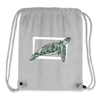 Tortue / Reptile / Mer / Océan / Animal / Lac - Sac à cordon recyclé Stanley/Stella - gris chiné - Devant
