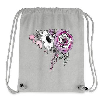 Bouquet de roses - Sac à cordon recyclé Stanley/Stella - gris chiné - Devant