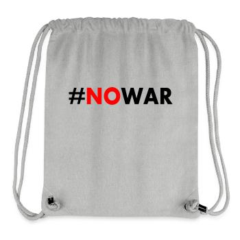 No war - Sac à cordon recyclé Stanley/Stella - gris chiné - Devant