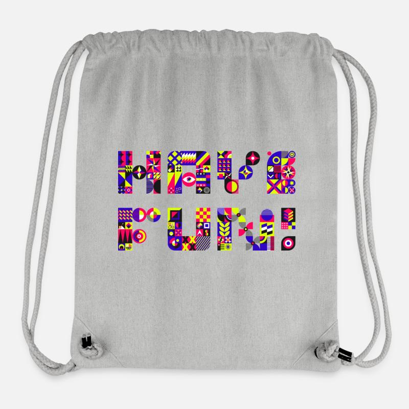 Have Fun (Text, Geometric Pattern, Colorful) - Stanley/Stella Recycled Gym Bag - heather grey
