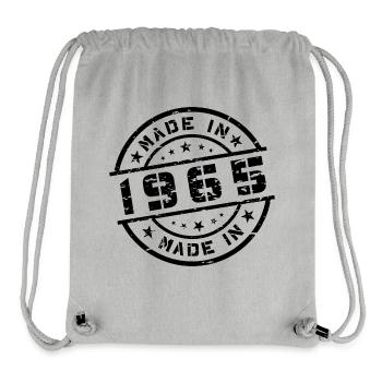 Année de naissance Anniversaire Né en - Fabriqué en 1965 - Sac à cordon recyclé Stanley/Stella - gris chiné - Devant