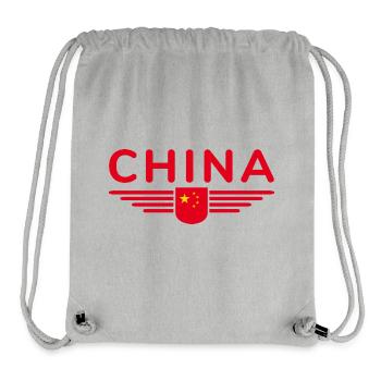 J’aime la Chine, Tenue de t-shirt design - Sac à cordon recyclé Stanley/Stella - gris chiné - Devant