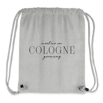 Köln, Deutschland Eleganz Stil Design T-Shirt - Stanley/Stella recycelter Gym Bag - Grau meliert - Vorne