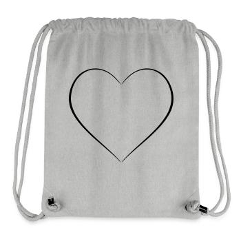 Schlichtes Herz dünne Linie Dekor - Stanley/Stella recycelter Gym Bag - Grau meliert - Vorne
