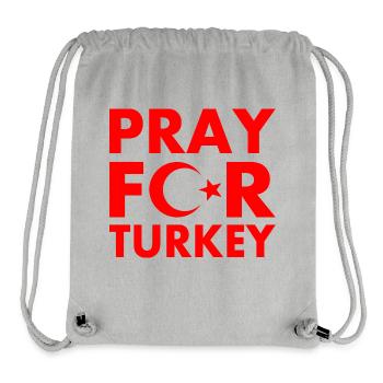 Pray for turkey - Sac à cordon recyclé Stanley/Stella - gris chiné - Devant