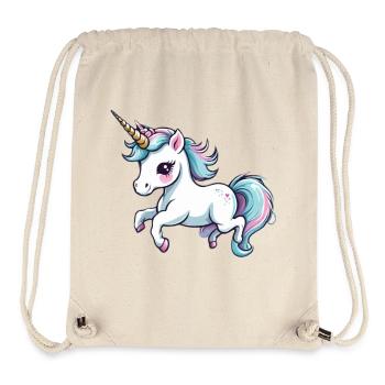 Licorne Unicorn Kawaii - Sac à cordon recyclé Stanley/Stella - blanc naturel - Devant