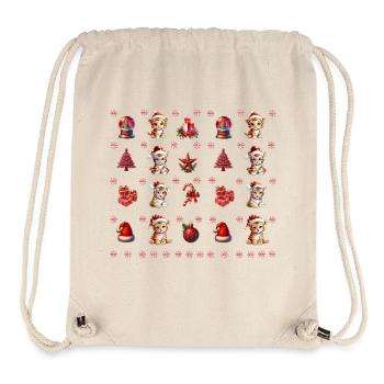 rotes süßes Tigerkätzchen weihnachtliches Motiv - Stanley/Stella recycelter Gym Bag - Naturweiß - Vorne