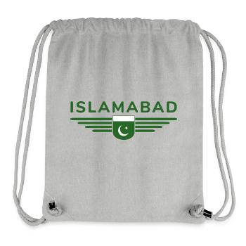 Islamabad Design – Style de la capitale - Sac à cordon recyclé Stanley/Stella - gris chiné - Devant