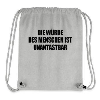 die würde des menschen ist unantastbar - Stanley/Stella recycelter Gym Bag - Grau meliert - Vorne